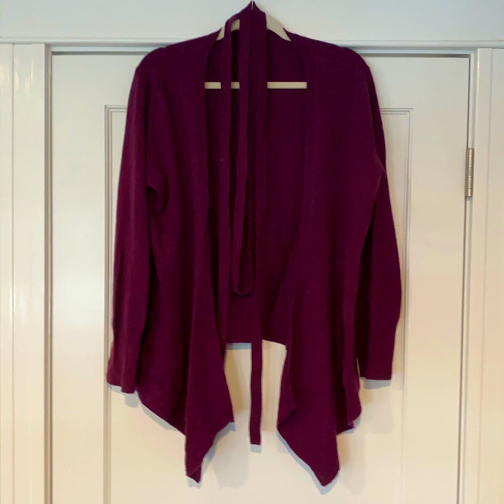 Purple Cashmere Wrap Sweater